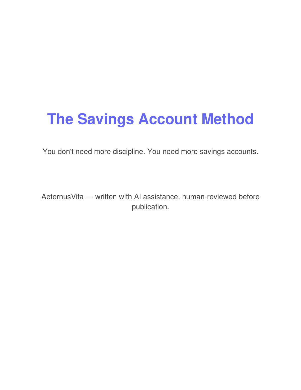 The Savings Account Method preview page 1