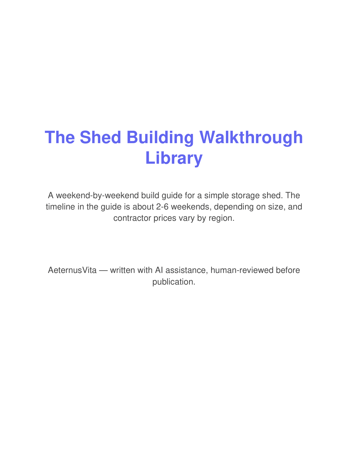 The Shed Building Walkthrough Library preview page 1