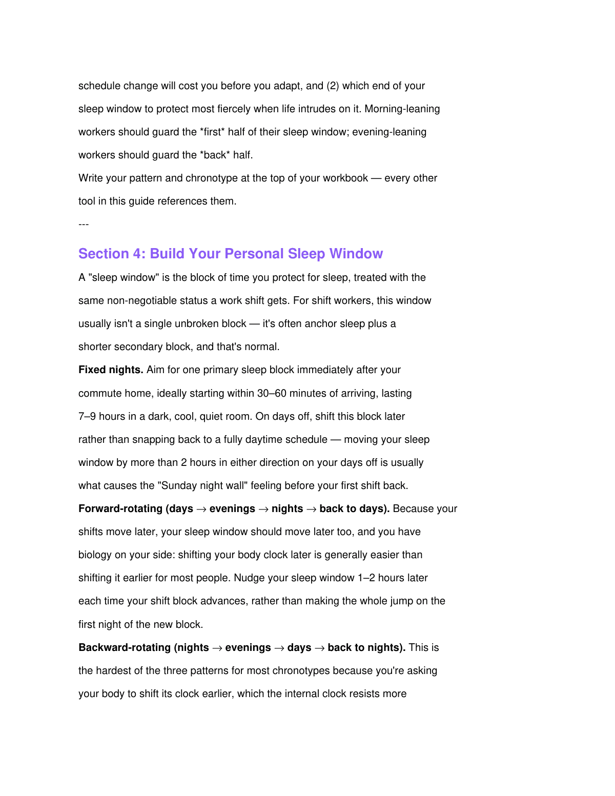 The Shift Worker's Circadian Playbook preview page 5