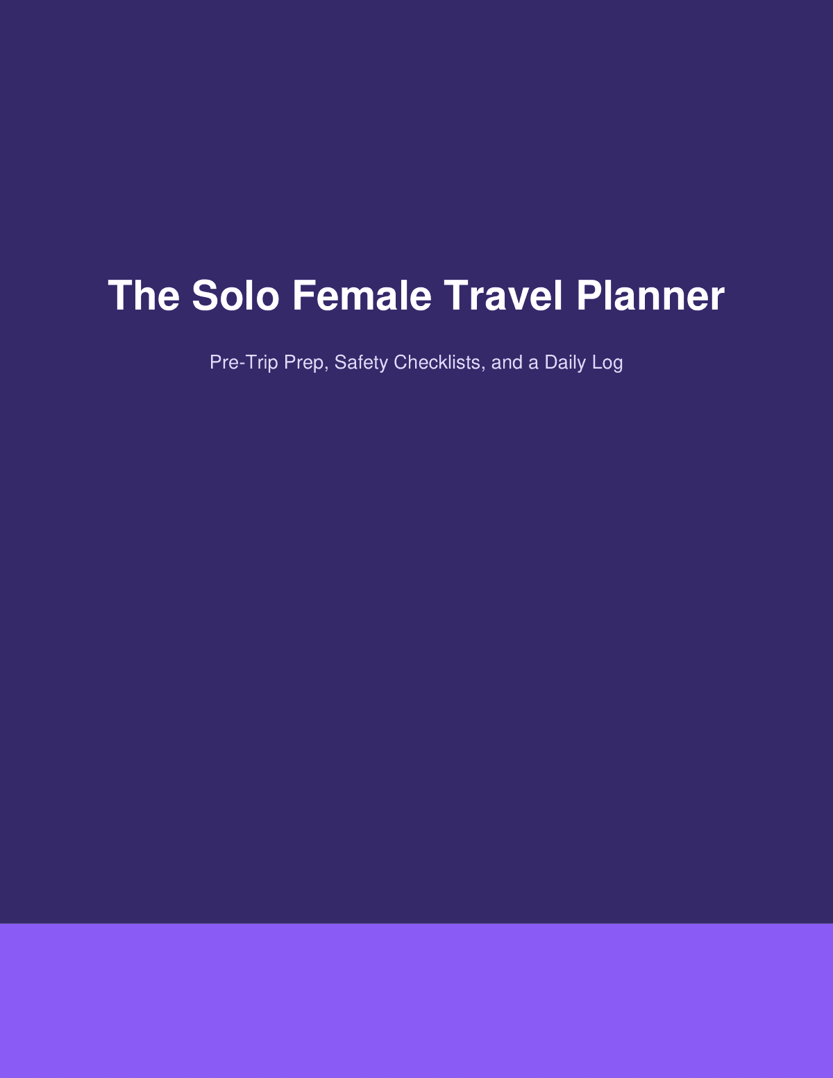 The Solo Female Travel Planner preview page 1