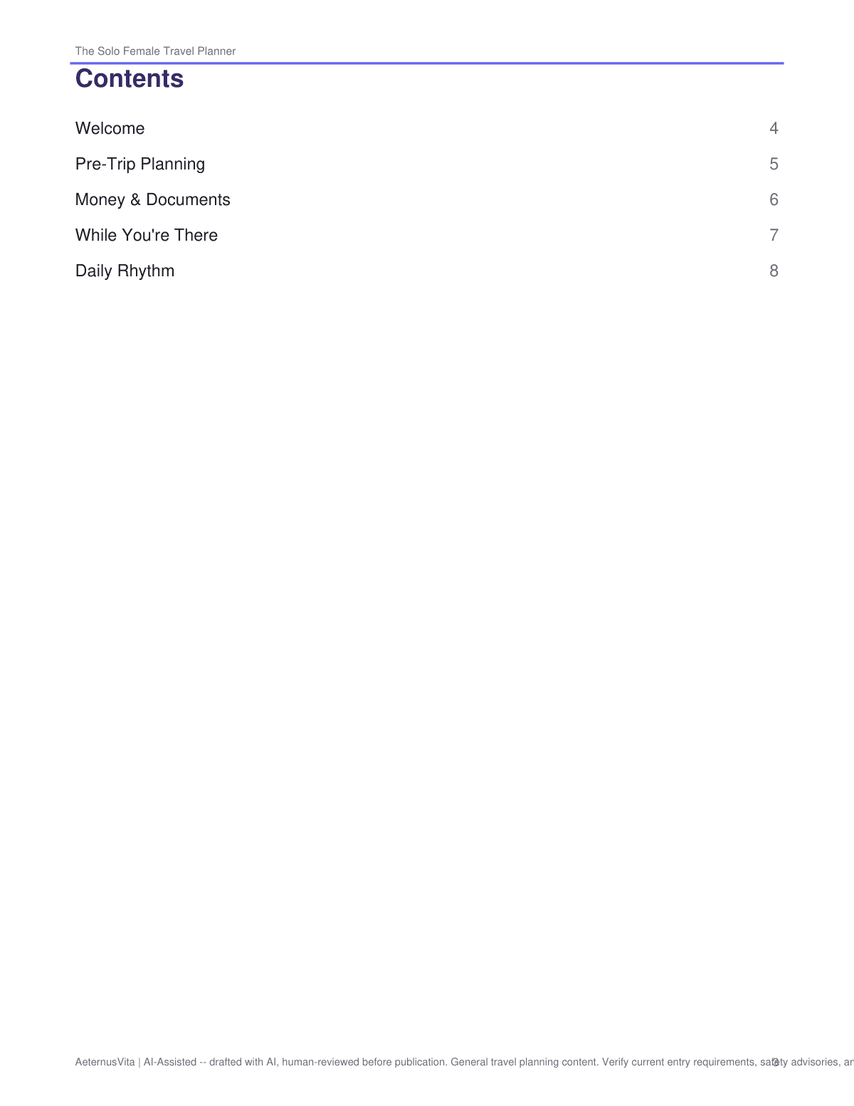 The Solo Female Travel Planner preview page 3