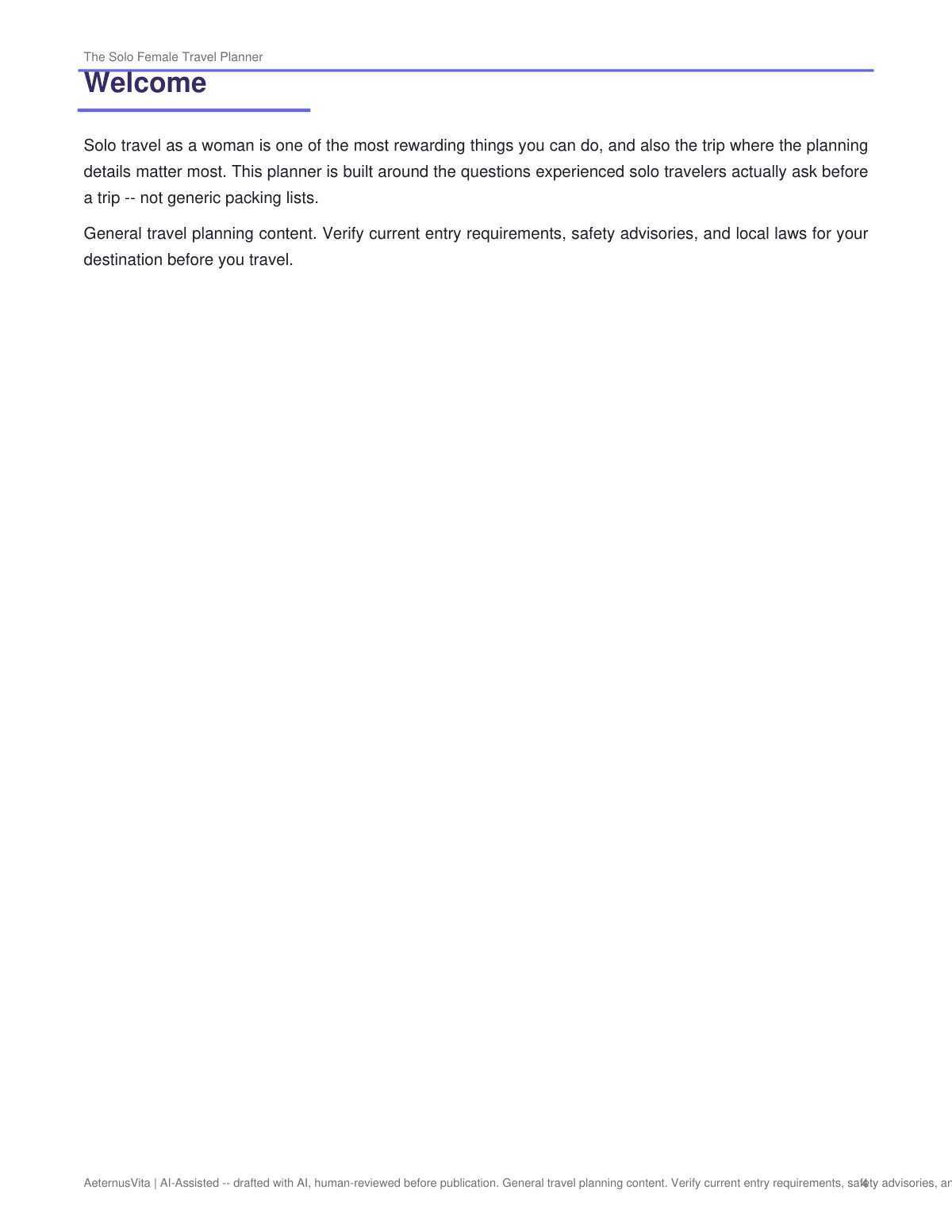 The Solo Female Travel Planner preview page 4