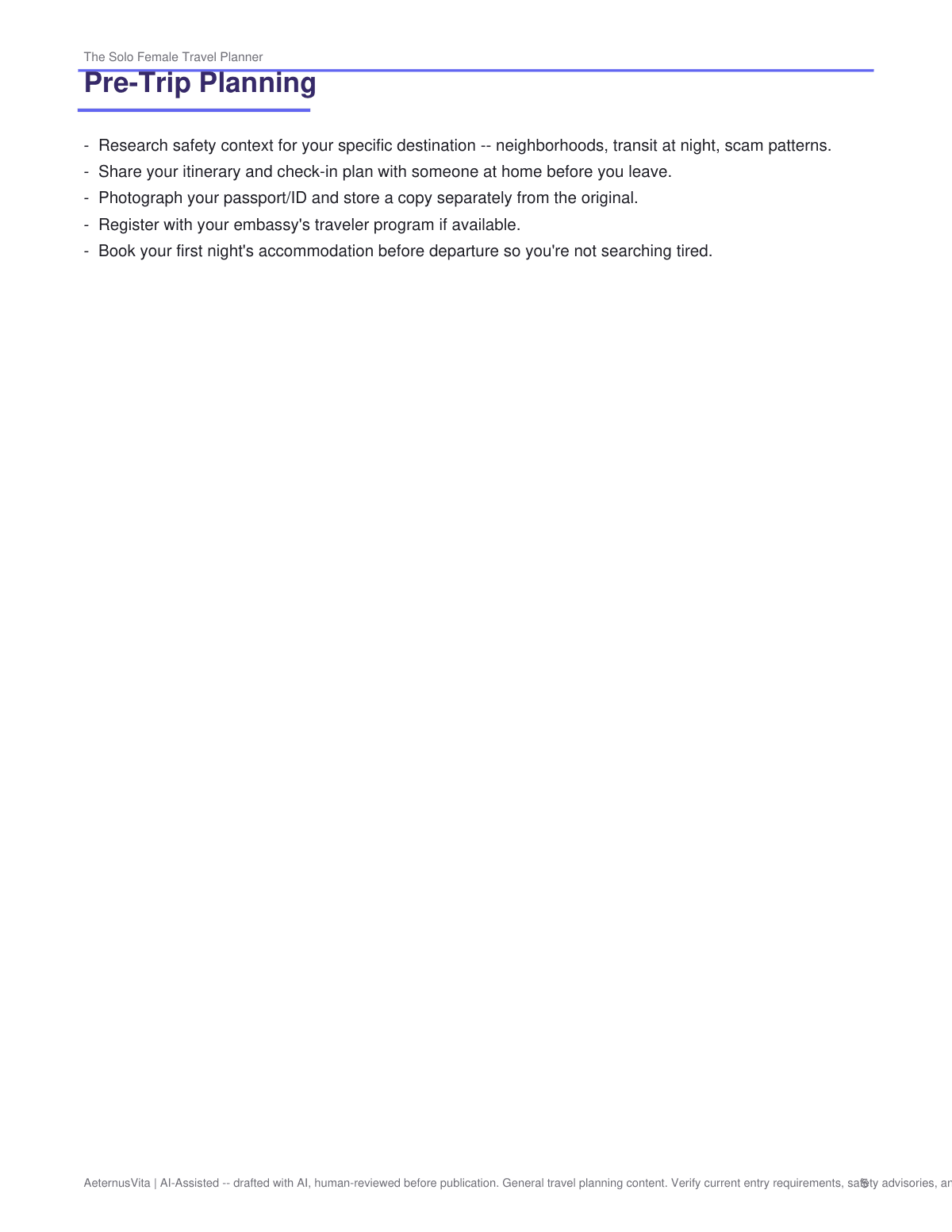The Solo Female Travel Planner preview page 5