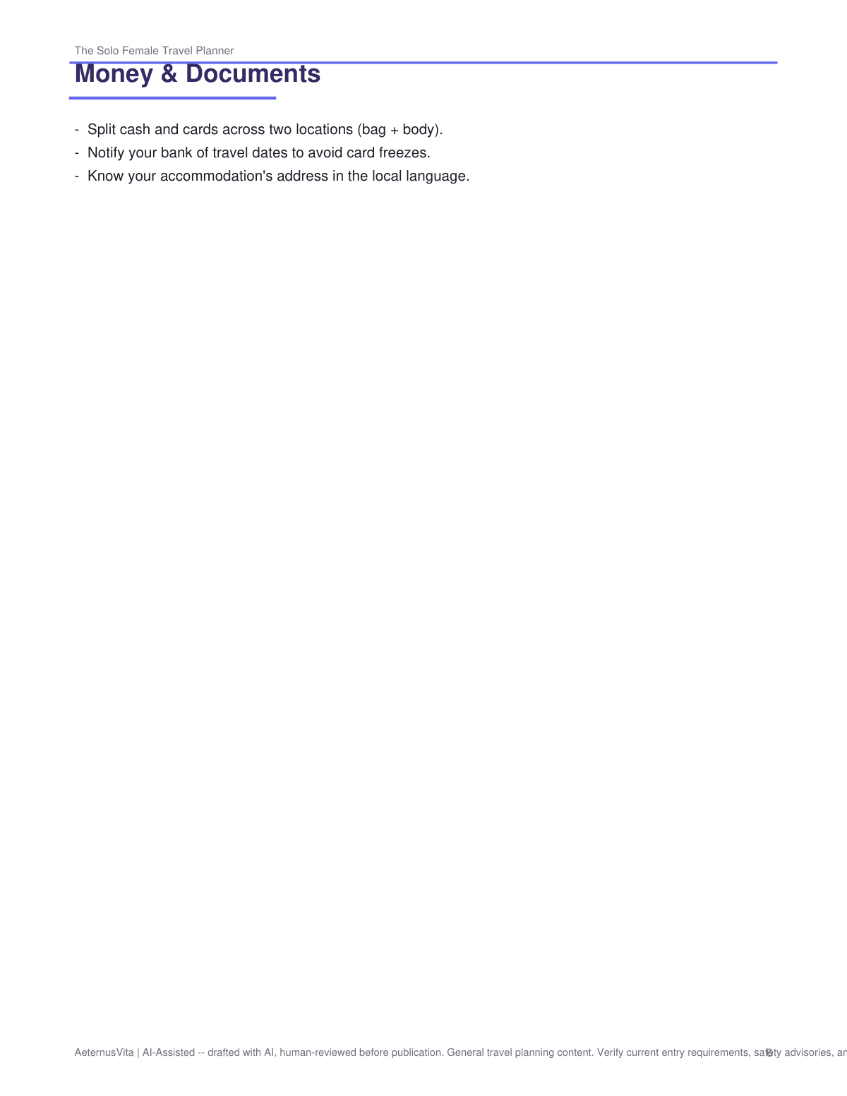 The Solo Female Travel Planner preview page 6