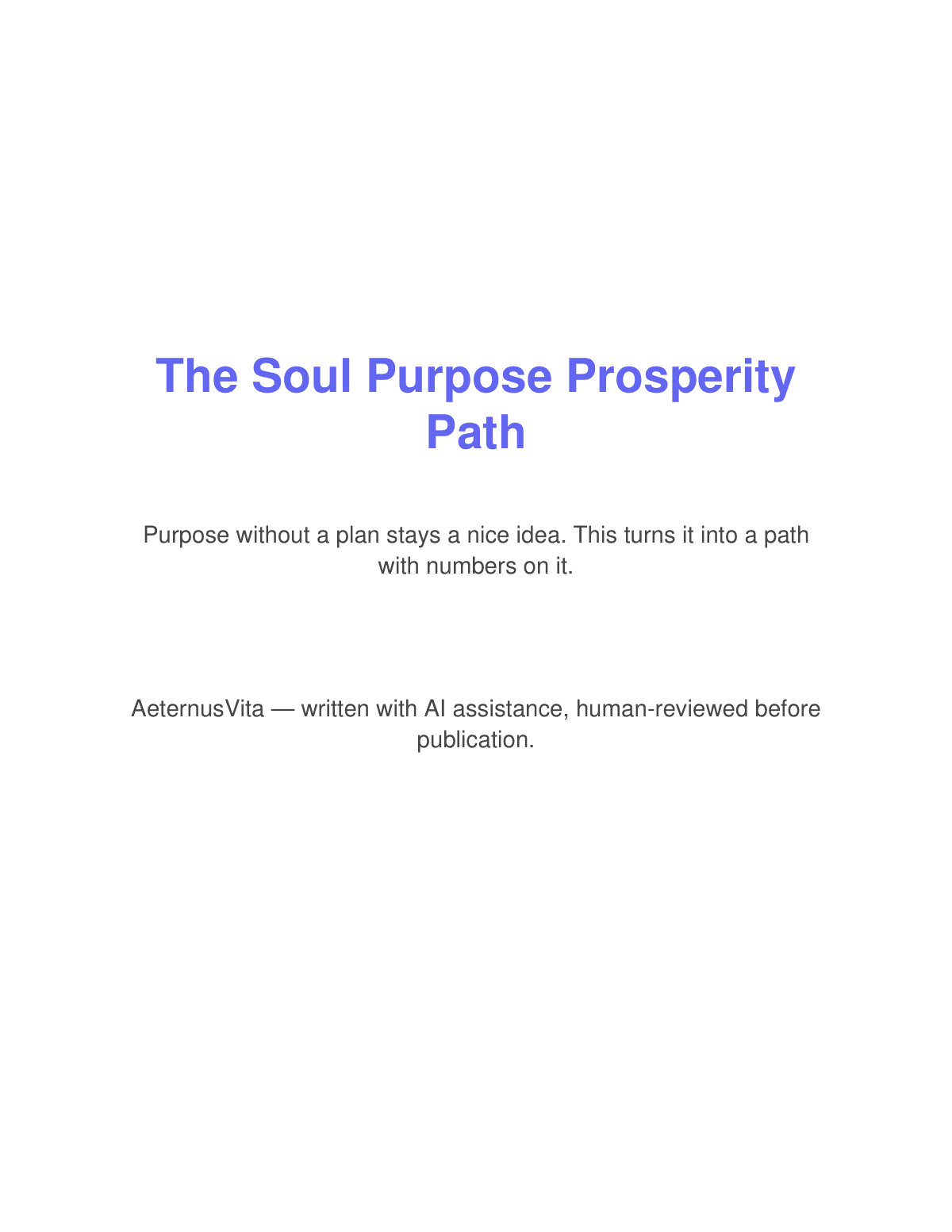 The Soul Purpose Prosperity Path preview page 1