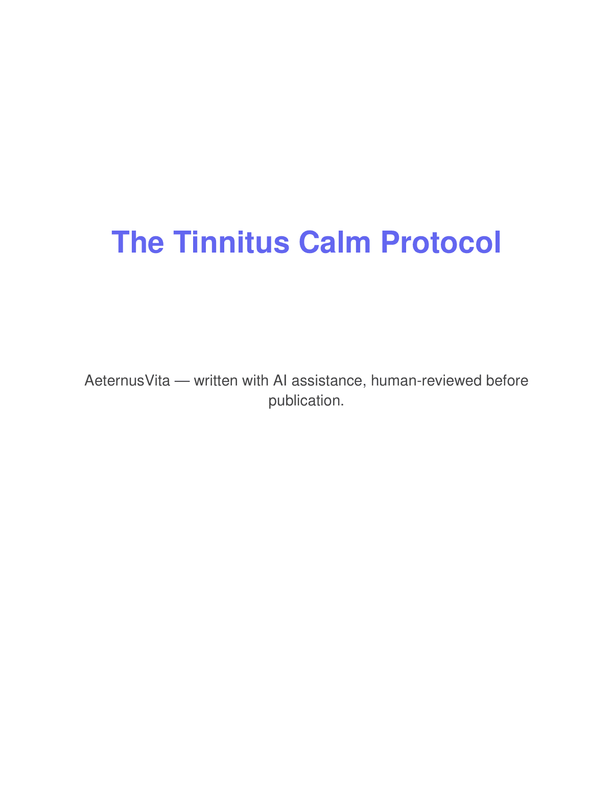 The Tinnitus Calm Protocol preview page 1