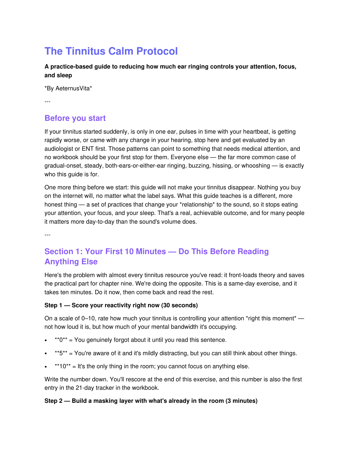 The Tinnitus Calm Protocol preview page 2
