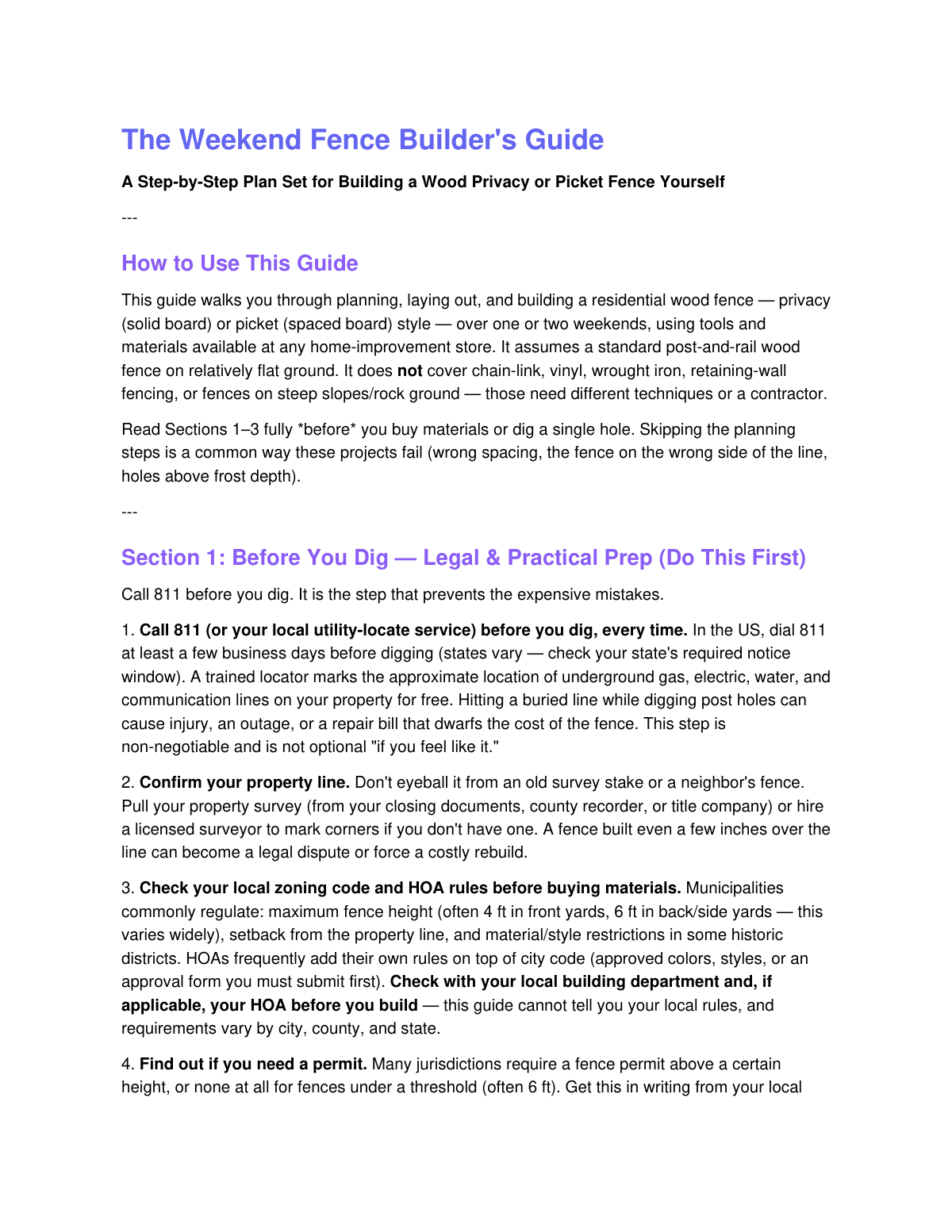 The Weekend Fence Builder's Guide preview page 2