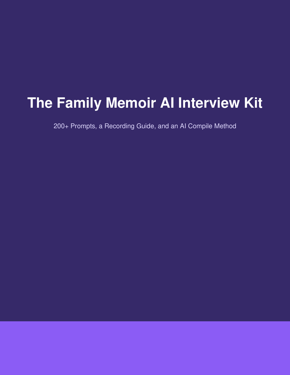 Preview page from Family Memoir AI Interview Kit
