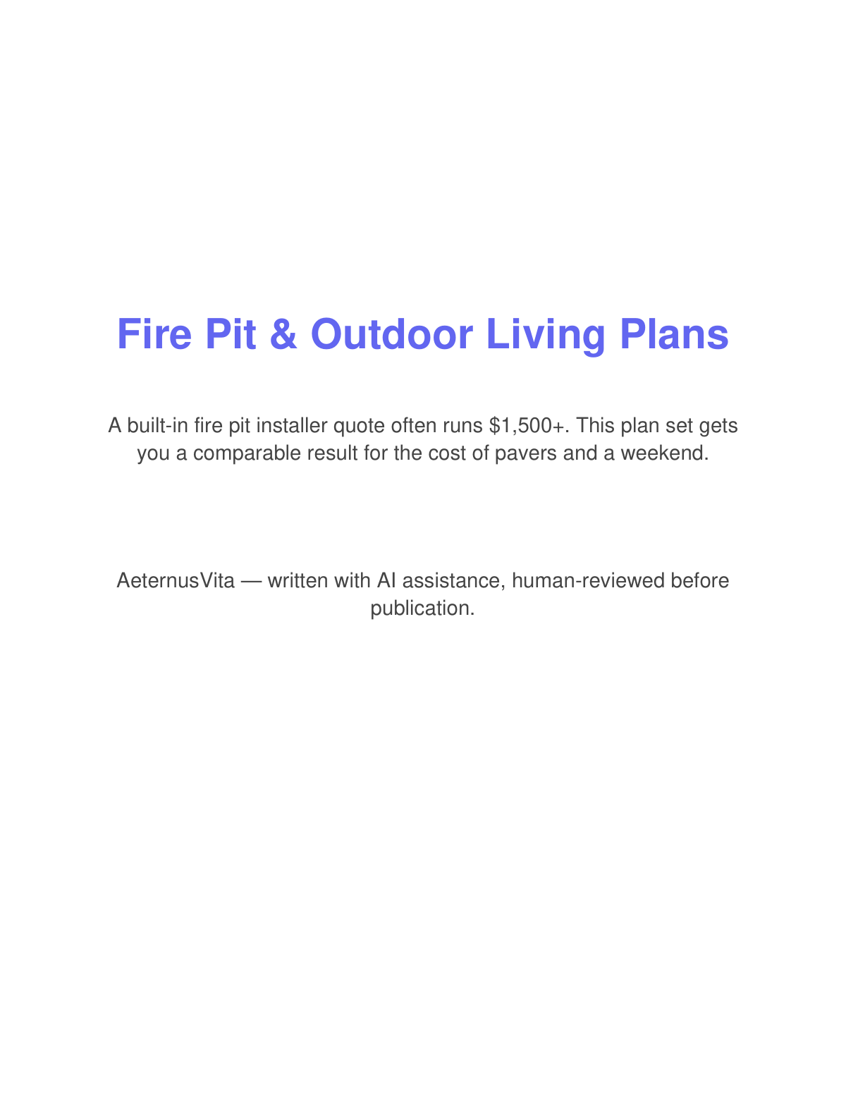Preview page from Fire Pit & Outdoor Living Plans
